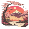 Cherry Blossom Landscape