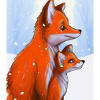 Foxes in the snow
