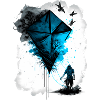 Blue kite man