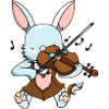 Rabbit plays violin
