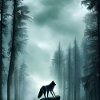 Alone wolf in the woods