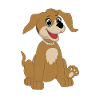 Seated dog - beige
