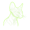 Chat sphinx line art