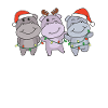 Hippo Christmas Animals Cute Hippos