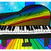 Piano on rainbow