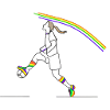 Footballeur en arc-en-ciel