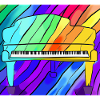 Piano devant l’arc-en-ciel