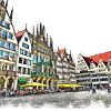 Prinzipalmarkt in Münster - Drawing