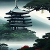 Japanese temple on the hill