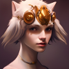 Woman with cat ears