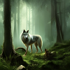 Wolf im grünen Wald
