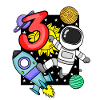 3 years old Young astronaut