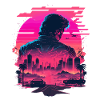 Synthwave City Skyline