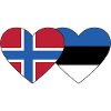 Norway Estonia Flag Heart