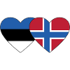 Estonia Norway Flag Heart