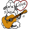 Playing acoustic guitar