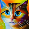 Abstract cat portrait