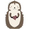 magical cute hedgehog with heart