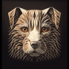 Dog strokes abstractly