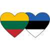 Lithuania Estonia Flag Heart