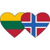 Lithuania Norway Flag Heart