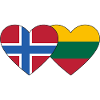 Norway Lithuania Flag Heart