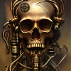 Awesome golden steampunk skull