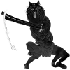 Samurai Cat Black