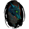 Blauer Gothic Wolf