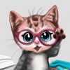 Süßes Katzenbaby mit Brille