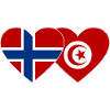 Norway Tunisia Flag Heart