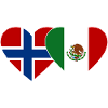 Norway Mexico Flag Heart