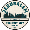 Jerusalem Skyline Retro Badge