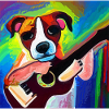Dog with guitar