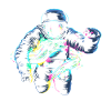 Astronaut with alien fish