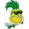 cool skating pineapple