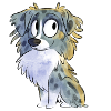 Chibi Australian Shepherd - Blue Merle