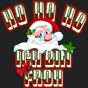 Ho Ho Ho Weihnachtsmann rote Nase Schleife Mistel