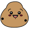 Patate avec visage souriant