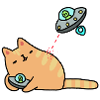 Katze mit UFOs