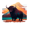 Himalaya Yak Ilustration