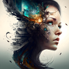 Fille de design graphique