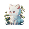 Kawaii White Kitten