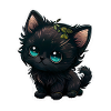 Kawaii Black Kitten