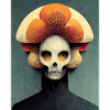 Skull Bauhaus vintage style