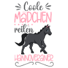 Coole Mädchen reiten Hannoveraner