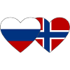 Russia Norway Flag Heart