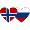 Norvège Russie Flag Coeur