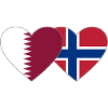 Qatar Norway Flag Heart