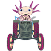 Iconic Axolotl Drives Tractor